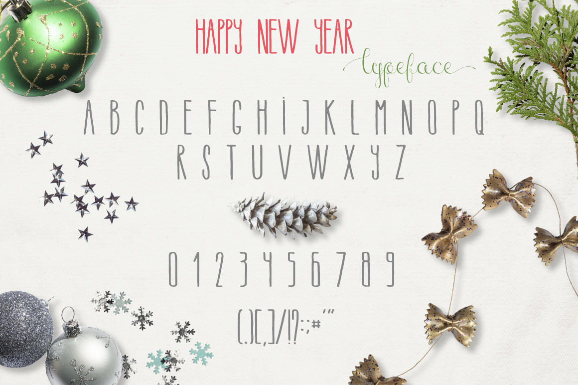 圣诞节主题手写英文字体&水彩纹理素材 Merry Christmas [2 fonts]+Free Goods_img_2