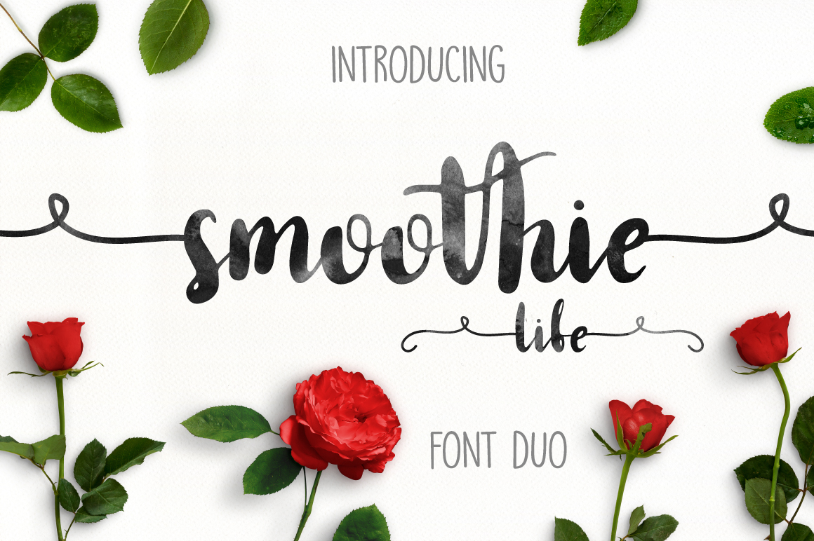 手写螺旋签名英文字体下载 Smoothie Life [Font Duo]_img_2