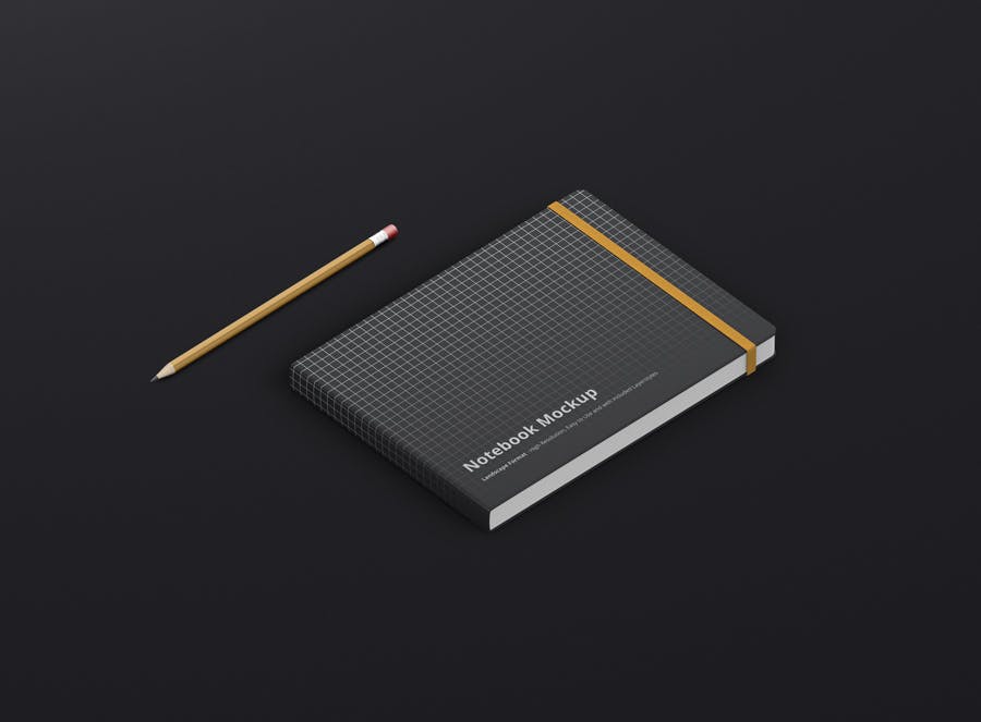 8款办公用品笔记本设计展示样机 Notebook Mockup Landscape Format_img_2