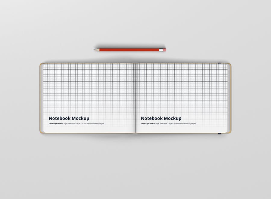 8款办公用品笔记本设计展示样机 Notebook Mockup Landscape Format_img_2