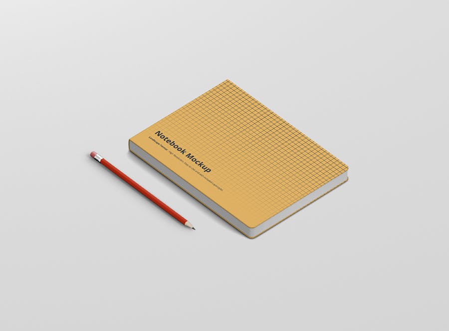 8款办公用品笔记本设计展示样机 Notebook Mockup Landscape Format_img_2