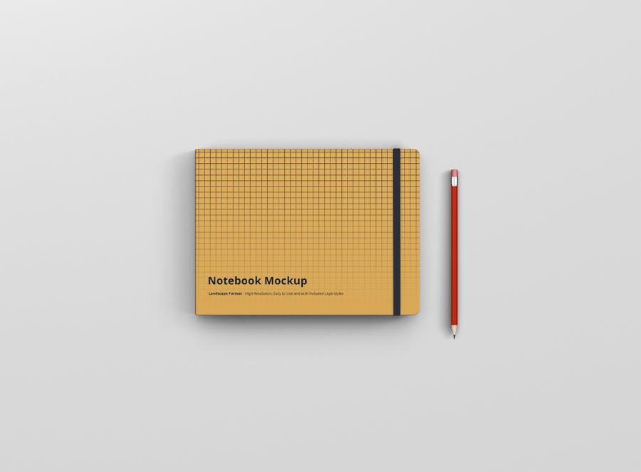 8款办公用品笔记本设计展示样机 Notebook Mockup Landscape Format_img_2