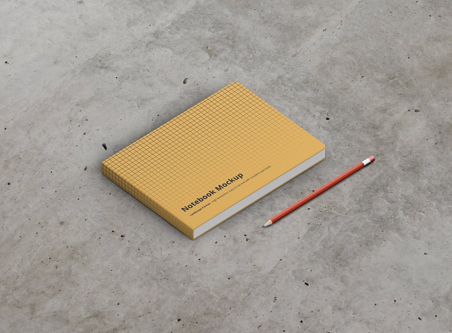 8款办公用品笔记本设计展示样机 Notebook Mockup Landscape Format_img_2