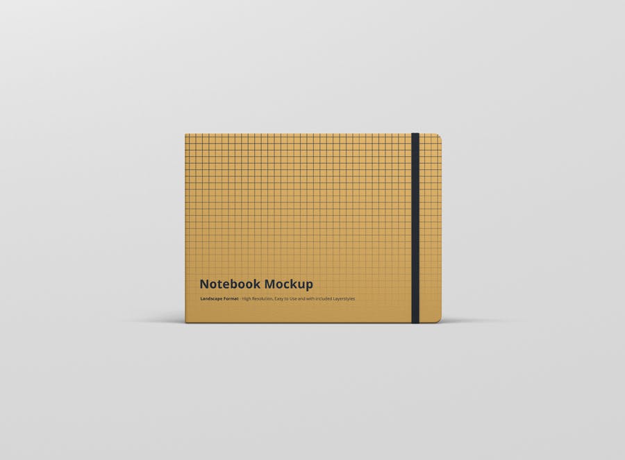 8款办公用品笔记本设计展示样机 Notebook Mockup Landscape Format_img_2