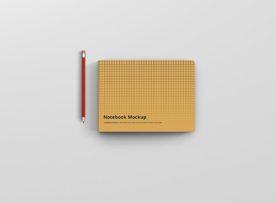 8款办公用品笔记本设计展示样机 Notebook Mockup Landscape Format_img_2