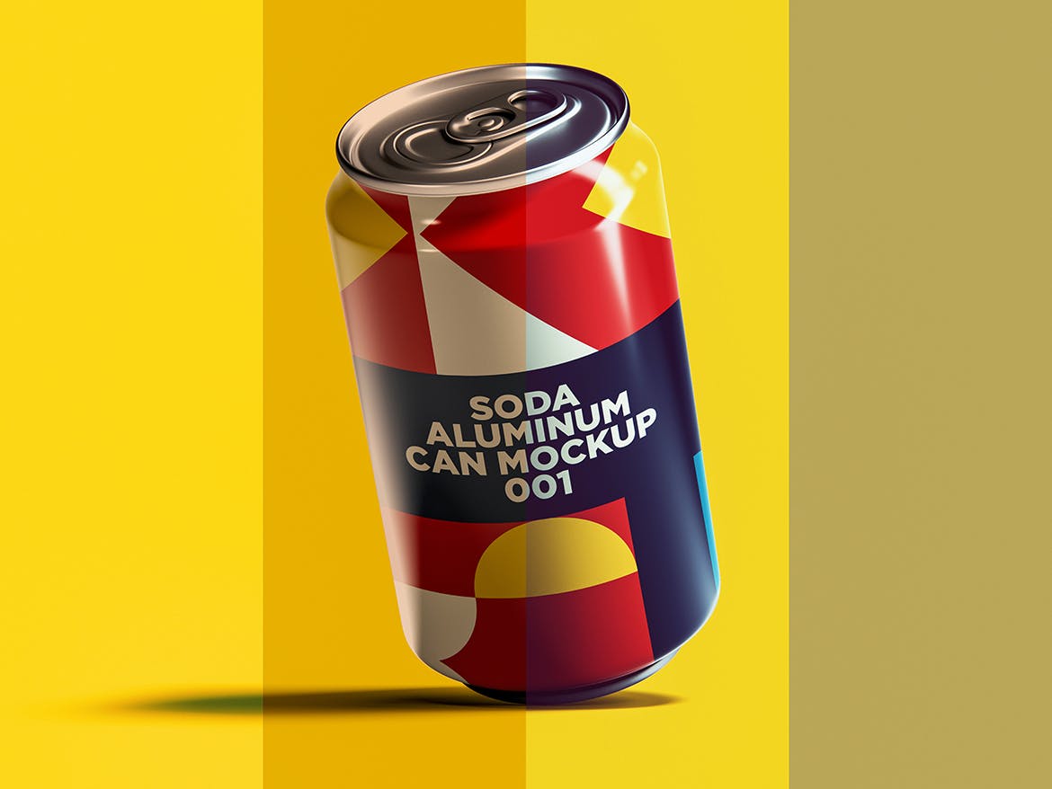 6款苏打水易拉罐锡罐设计样机PSD模板 Soda Can Mockup_img_2