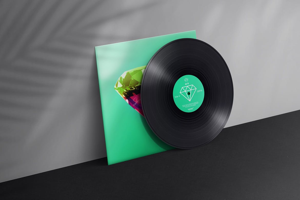 10个黑胶唱片包装盒样机模板 Vinyl Record Album Mockups Vol.2_img_2