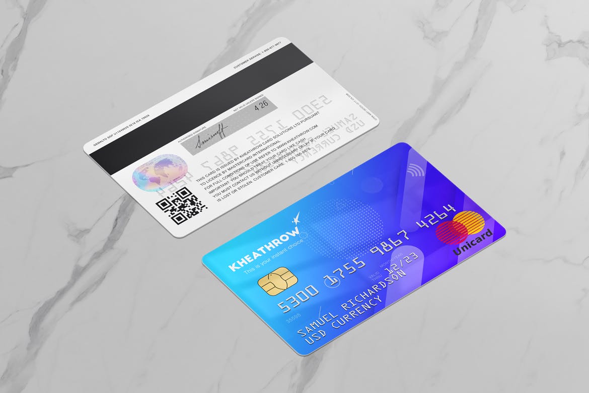 12款逼真信用卡&借记卡设计展示样机模板 Credit / Debit Card Mockups Vol.1_img_2