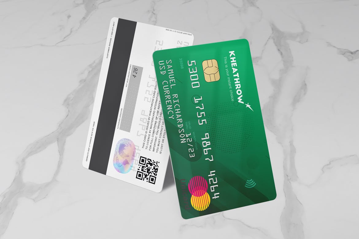 12款逼真信用卡&借记卡设计展示样机模板 Credit / Debit Card Mockups Vol.1_img_2