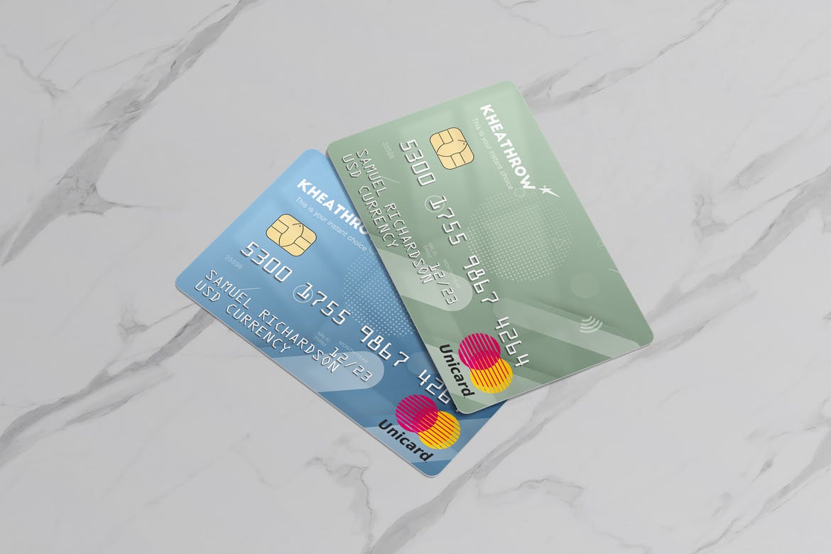 12款逼真信用卡&借记卡设计展示样机模板 Credit / Debit Card Mockups Vol.1_img_2