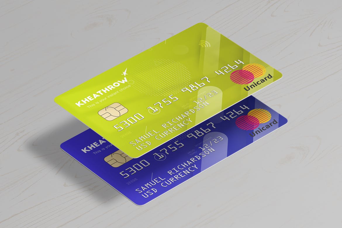 12款逼真信用卡&借记卡设计展示样机模板 Credit / Debit Card Mockups Vol.1_img_2