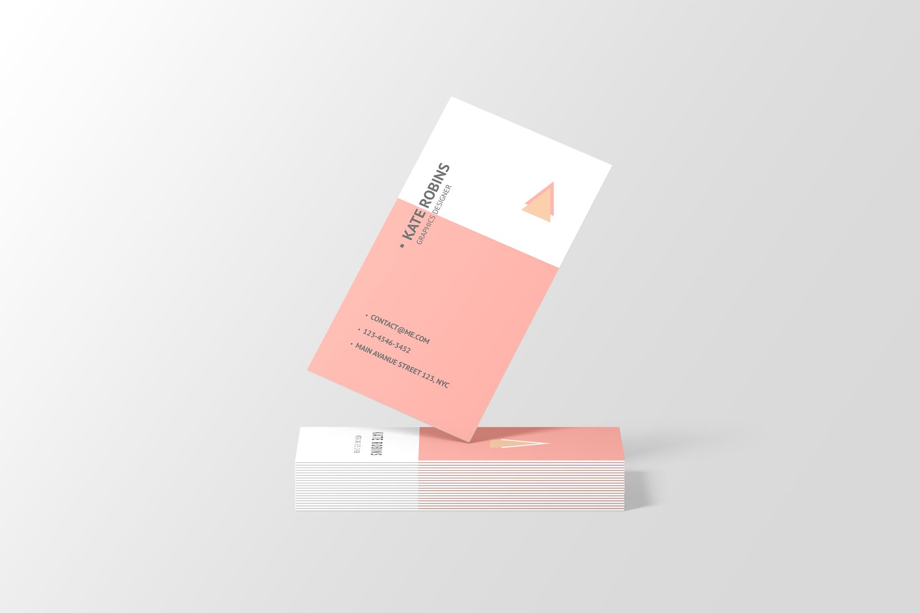 14款商务个人名片卡片设计展示样机 Portrait Business Card Mockup_img_2