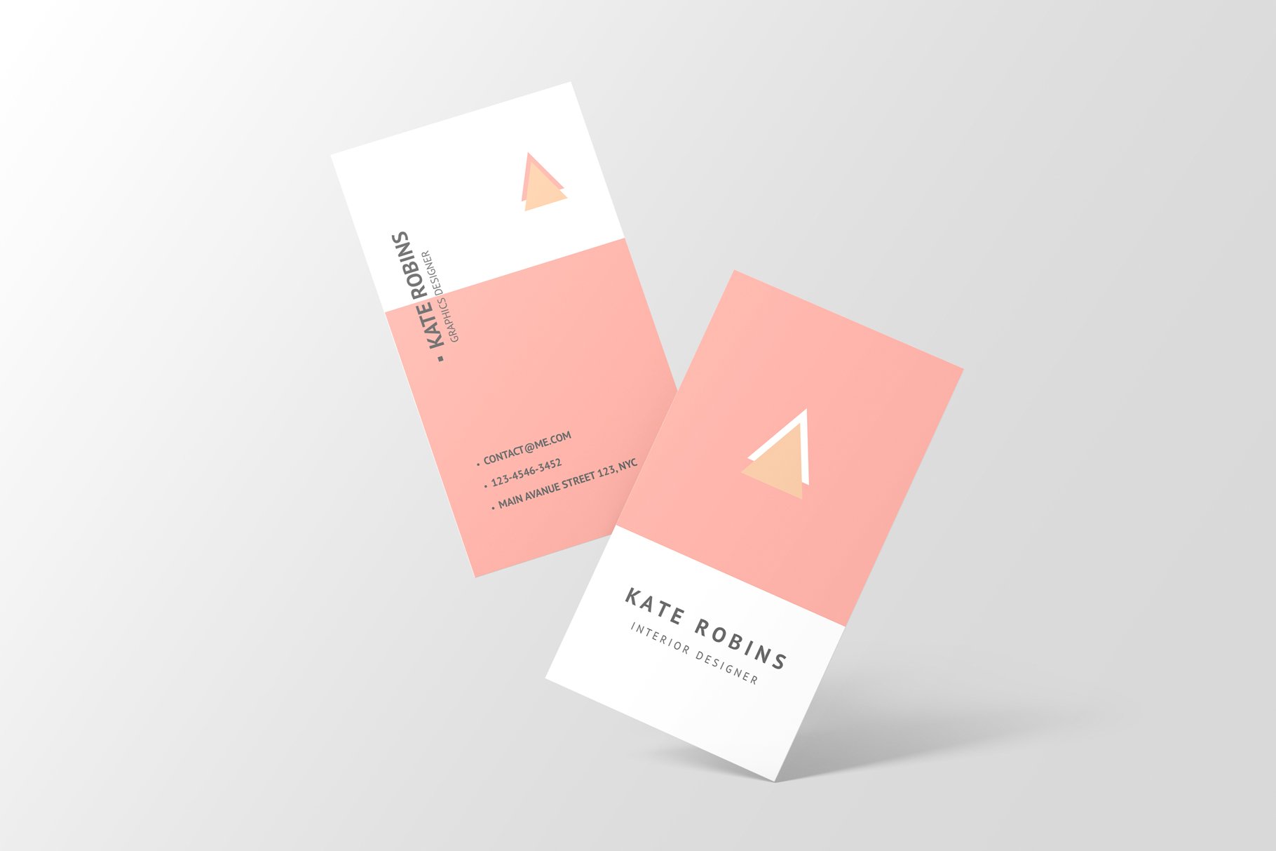 14款商务个人名片卡片设计展示样机 Portrait Business Card Mockup_img_2
