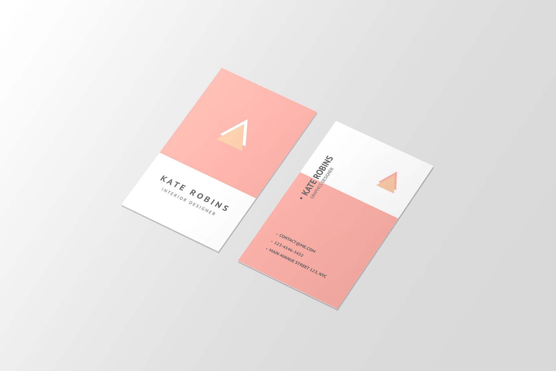 14款商务个人名片卡片设计展示样机 Portrait Business Card Mockup_img_2