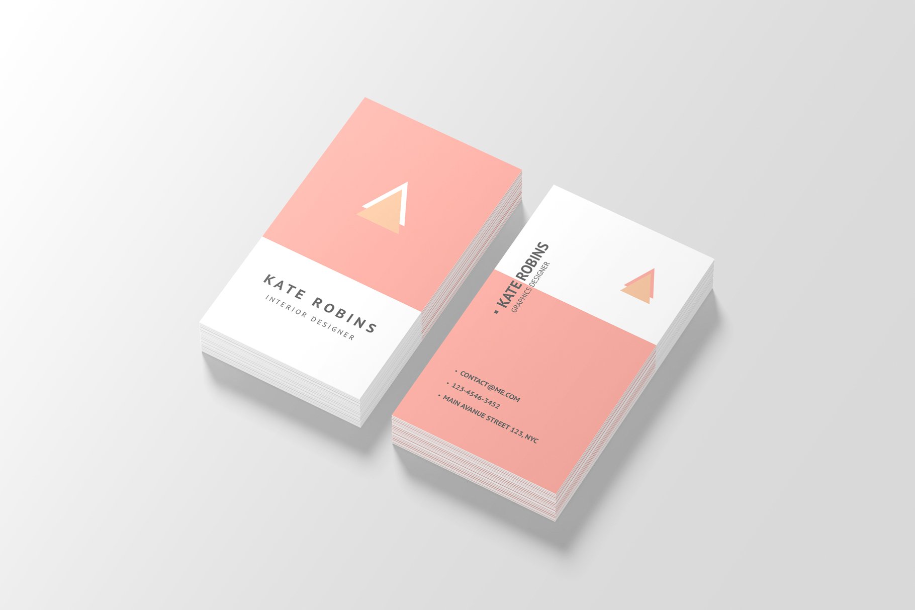 14款商务个人名片卡片设计展示样机 Portrait Business Card Mockup_img_2