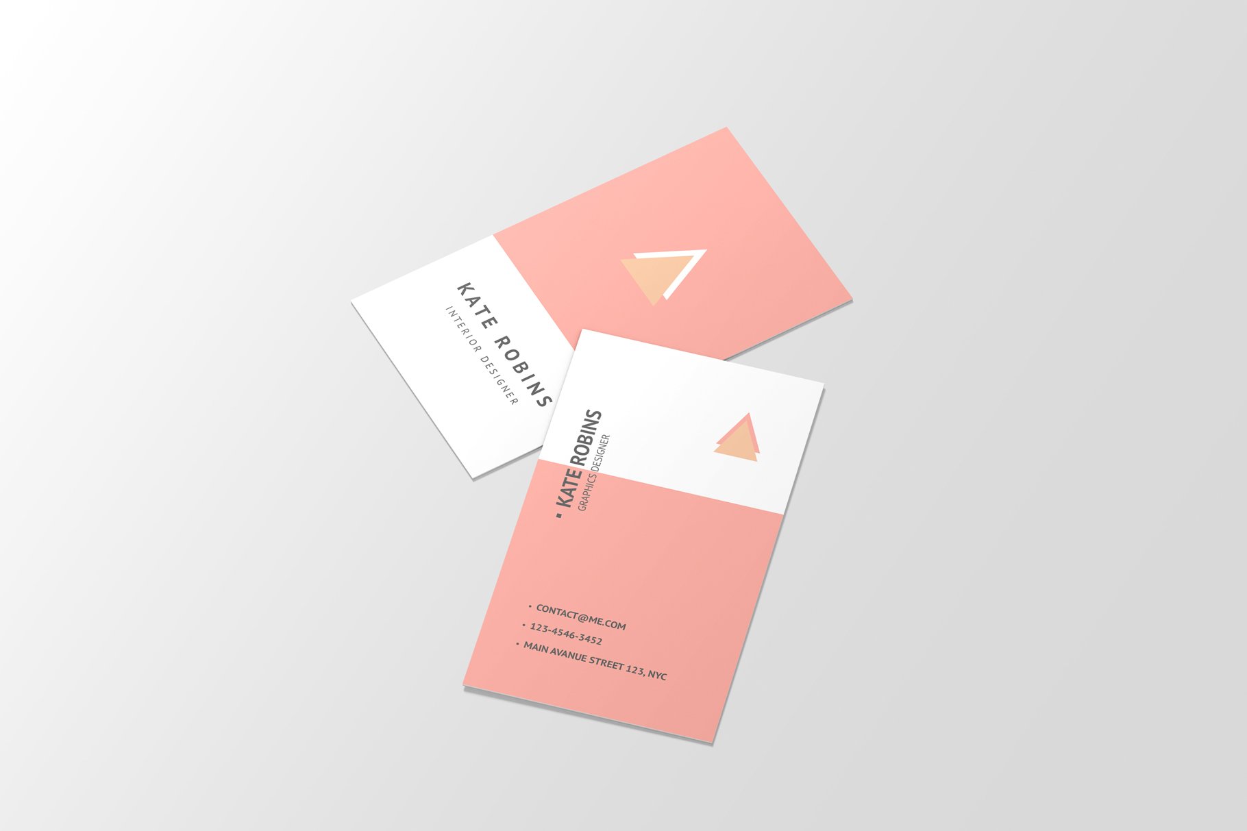 14款商务个人名片卡片设计展示样机 Portrait Business Card Mockup_img_2