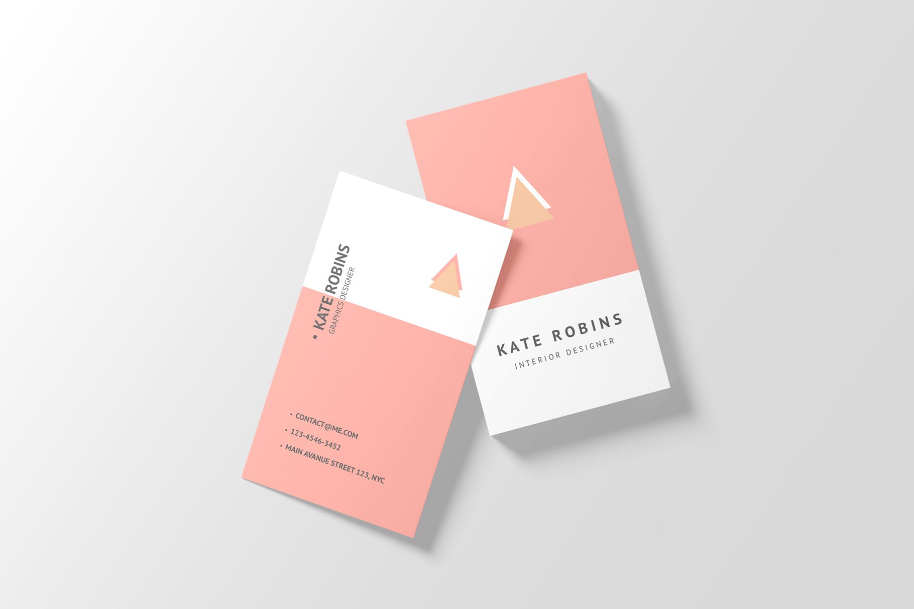 14款商务个人名片卡片设计展示样机 Portrait Business Card Mockup_img_2