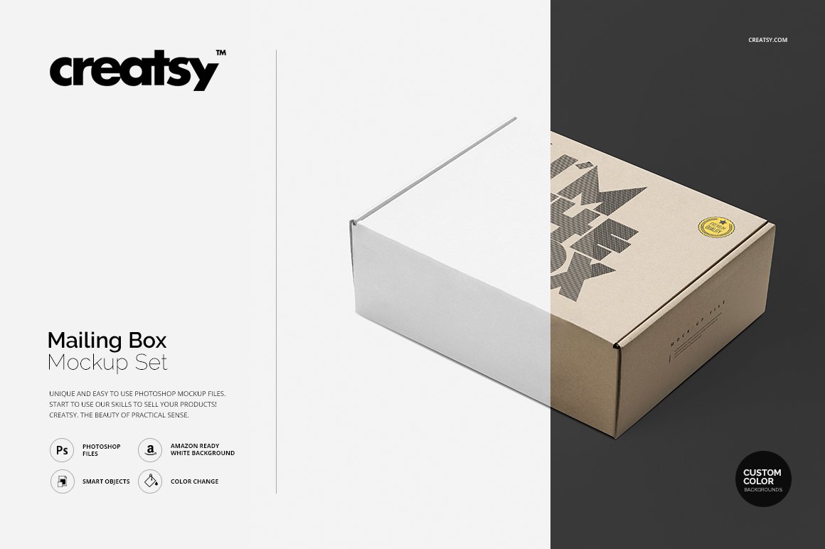 快递包裹纸盒外观设计展示样机集 Mailing Box Mockup Set_img_2