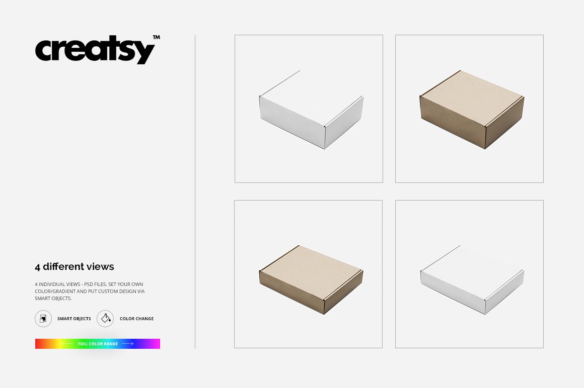 快递包裹纸盒外观设计展示样机集 Mailing Box Mockup Set_img_2