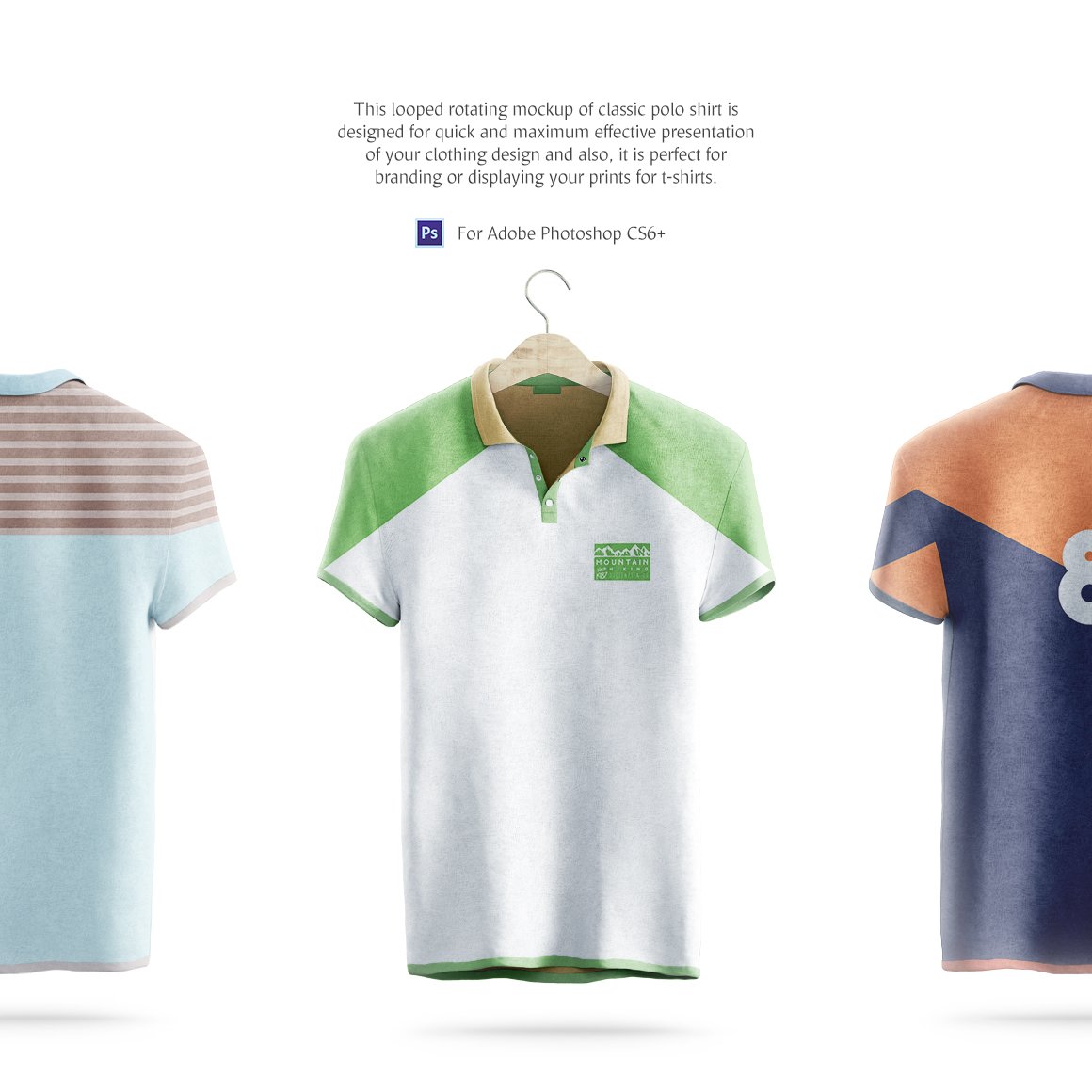 短袖T恤Polo衫设计动态展示样机模板 Polo Shirt Animated Mockup_img_2