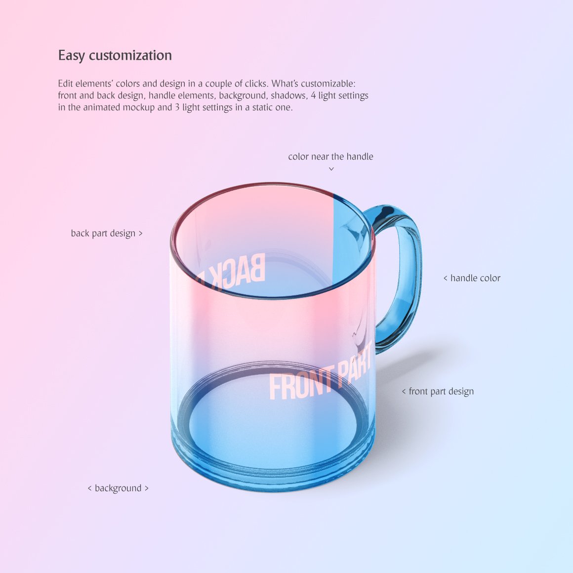 透明玻璃杯设计动态展示样机模板 New Glass Mug Animated Mockup_img_2