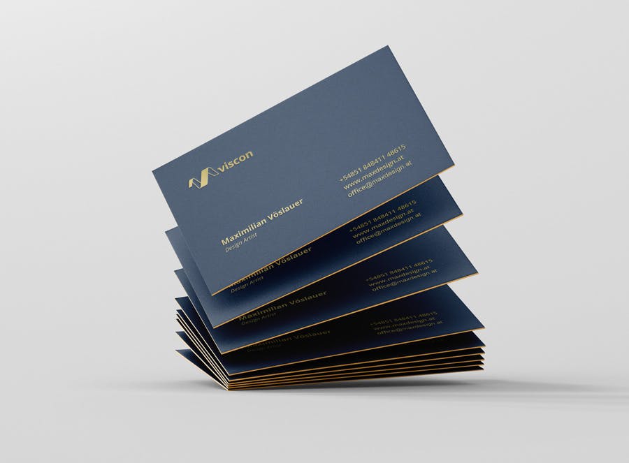 8款逼真商务个人名片卡片设计展示样机 Business Card Mockup_img_2