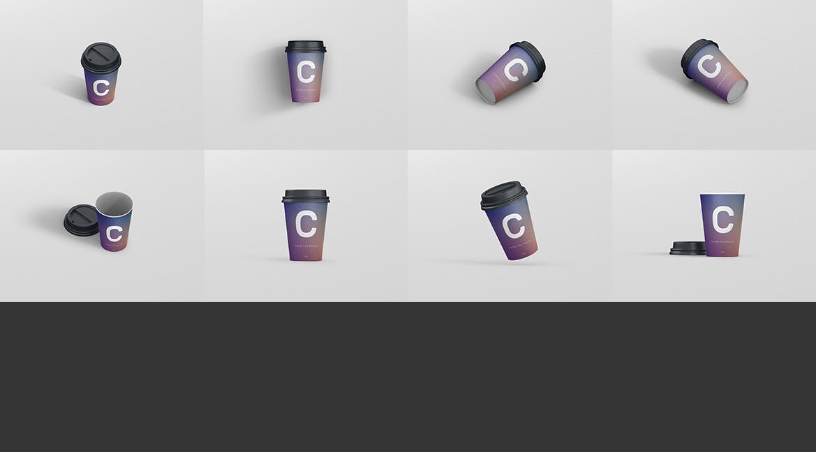 8款一次性外卖咖啡纸杯设计展示样机 Coffee Cup Mockup Small Size_img_2