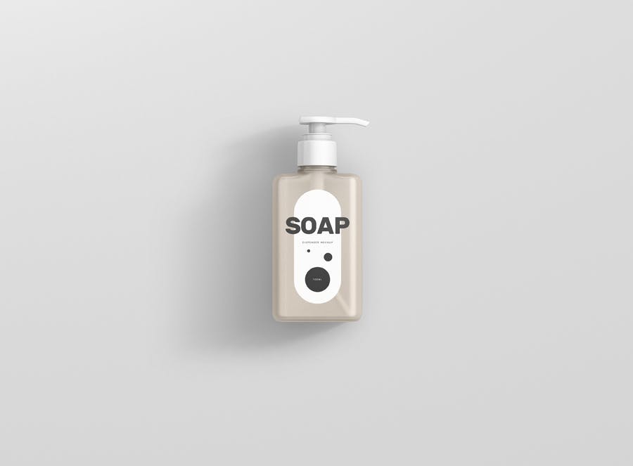 8款洗手液挤压瓶外观设计展示样机 Soap Dispenser Mockup Rectangle Small_img_2