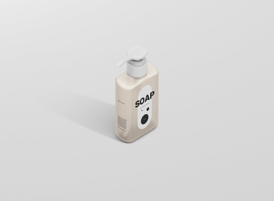 8款洗手液挤压瓶外观设计展示样机 Soap Dispenser Mockup Rectangle Small_img_2