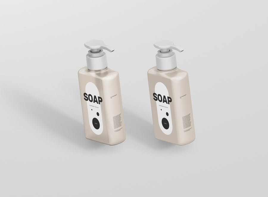 8款洗手液挤压瓶外观设计展示样机 Soap Dispenser Mockup Rectangle Small_img_2