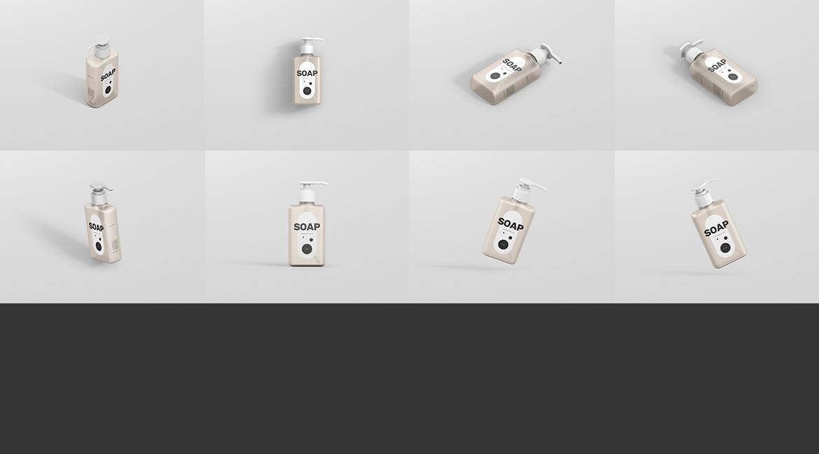 8款洗手液挤压瓶外观设计展示样机 Soap Dispenser Mockup Rectangle Small_img_2