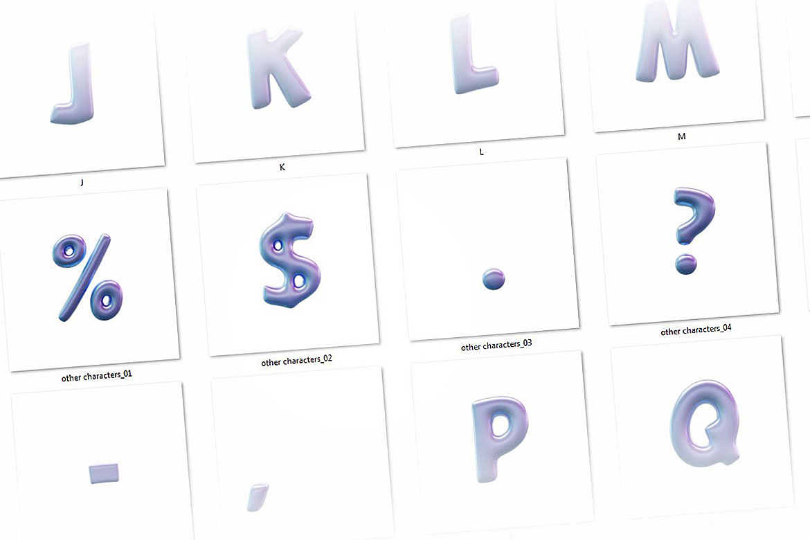 45款高清气球3D字母数字字体设计PNG图片素材 Balloons – 3D Lettering_img_2