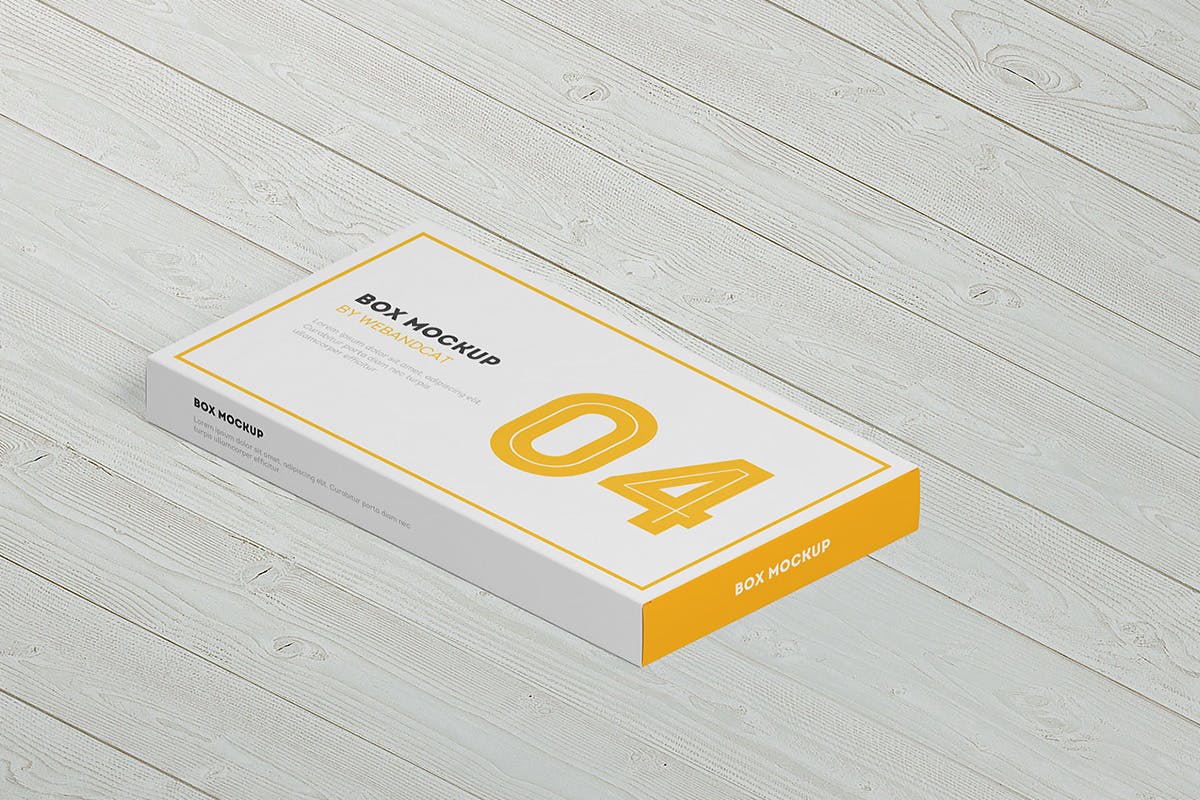 9款平面矩形药片包装盒设计展示样机模板 Package Box Mockup: Flat Rectangle Box_img_2