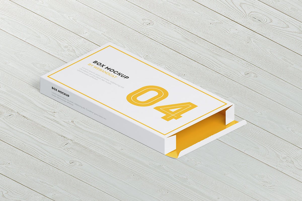 9款平面矩形药片包装盒设计展示样机模板 Package Box Mockup: Flat Rectangle Box_img_2