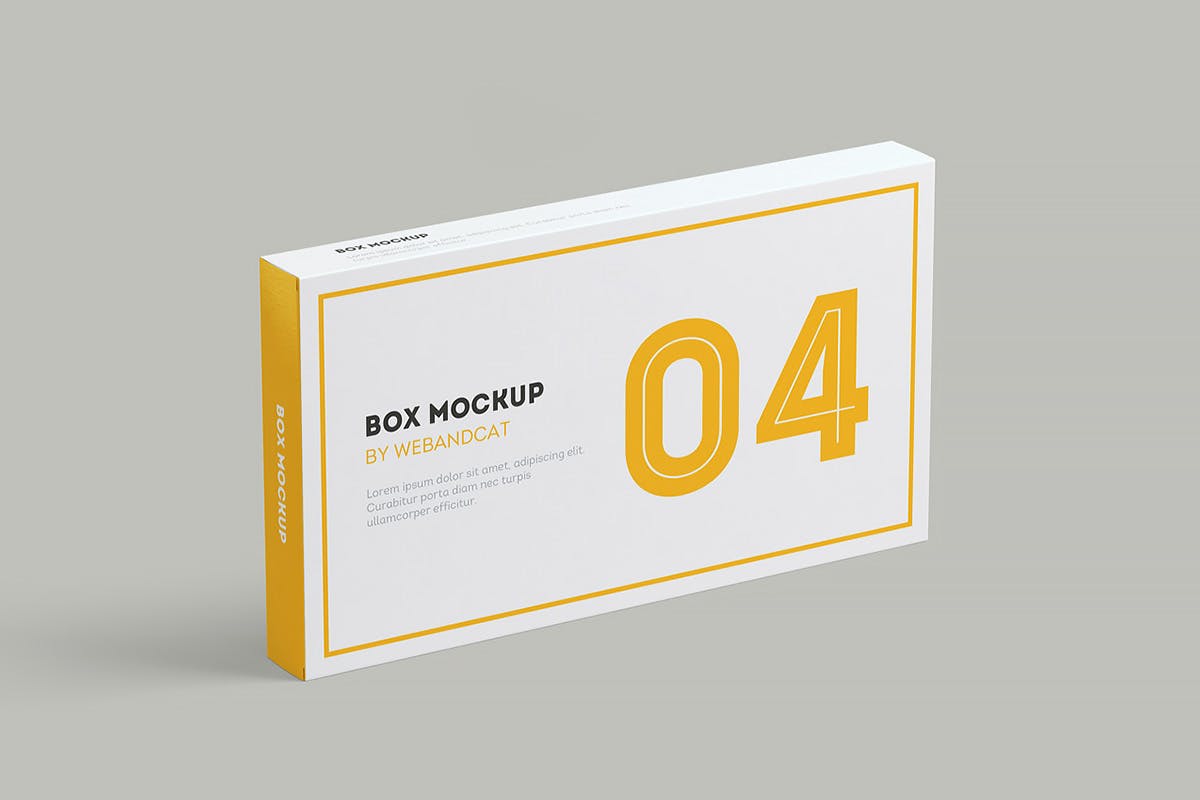 9款平面矩形药片包装盒设计展示样机模板 Package Box Mockup: Flat Rectangle Box_img_2