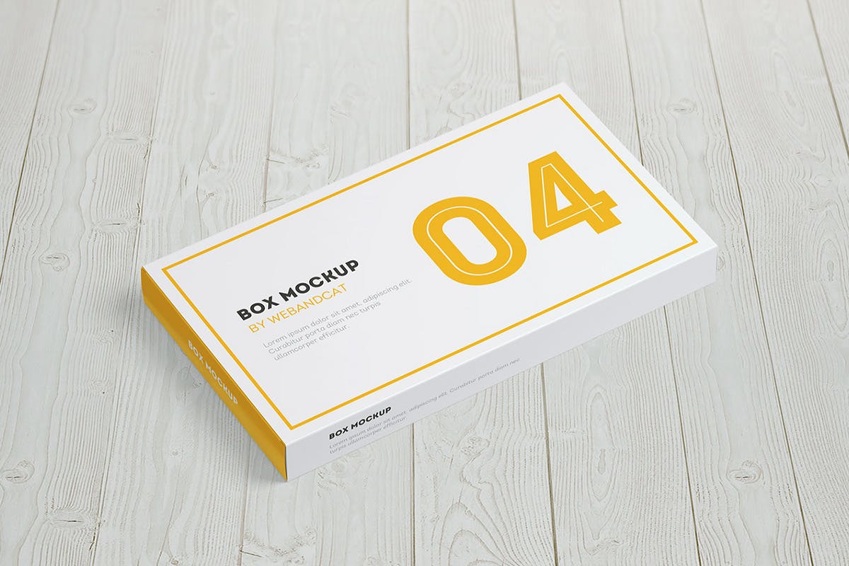 9款平面矩形药片包装盒设计展示样机模板 Package Box Mockup: Flat Rectangle Box_img_2