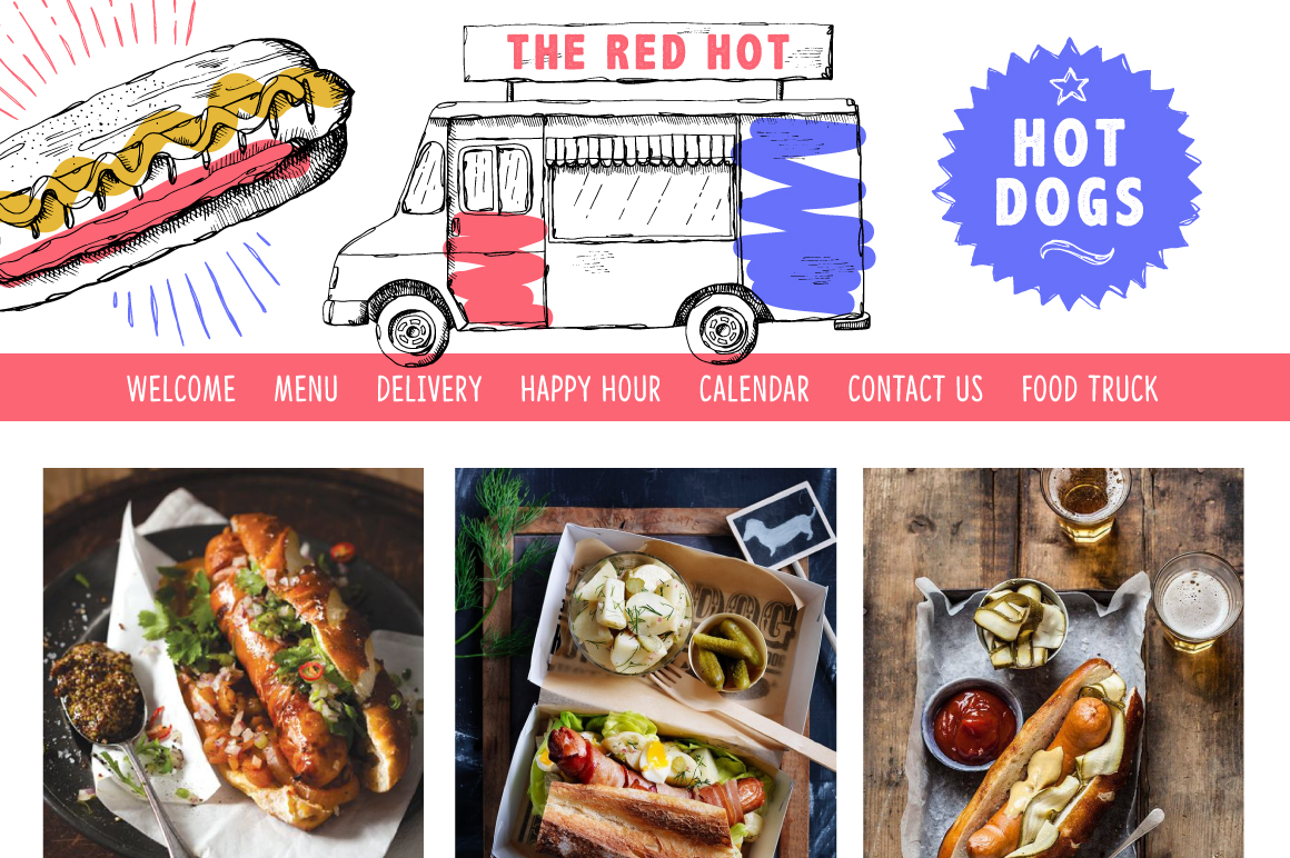 美食小吃车菜单设计装饰图案矢量素材 Food Truck Collection_img_2