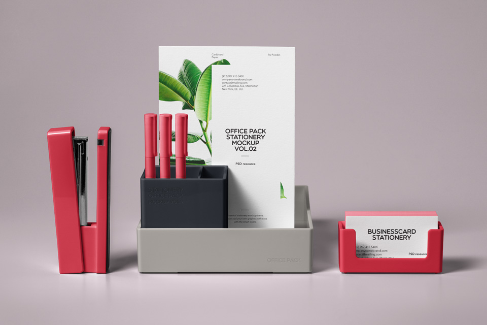 品牌VI设计办公用品展示样机PSD模板 Psd Stationery Office Pack Mockup Vol2_img_2