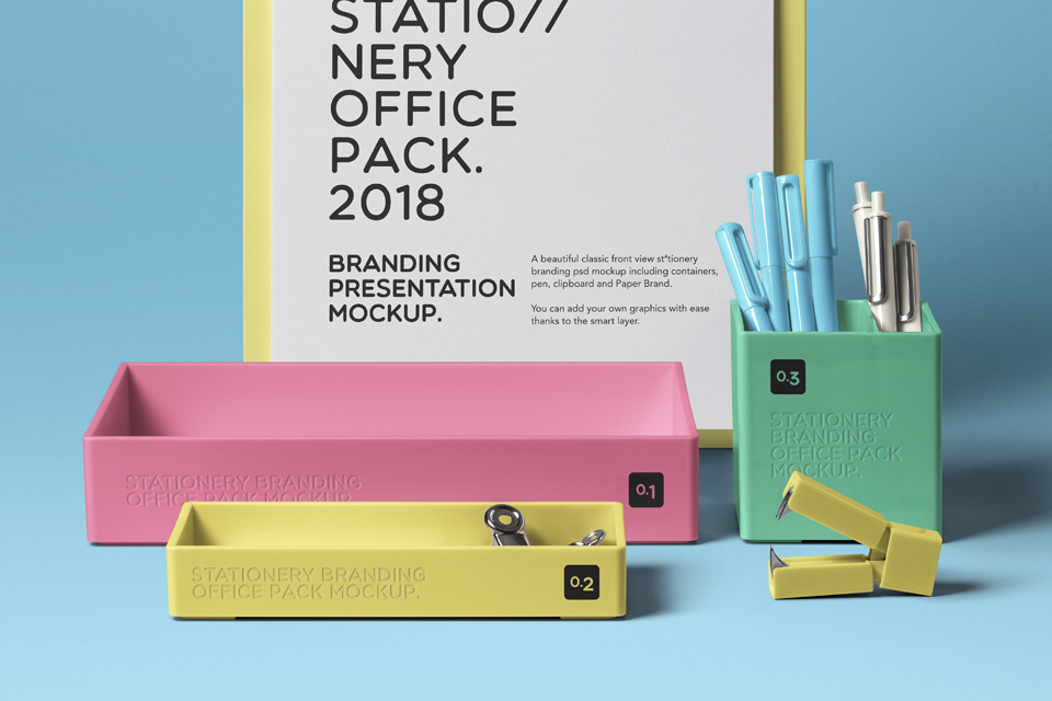 品牌VI设计办公用品展示样机 Psd Stationery Office Pack Mockup_img_2