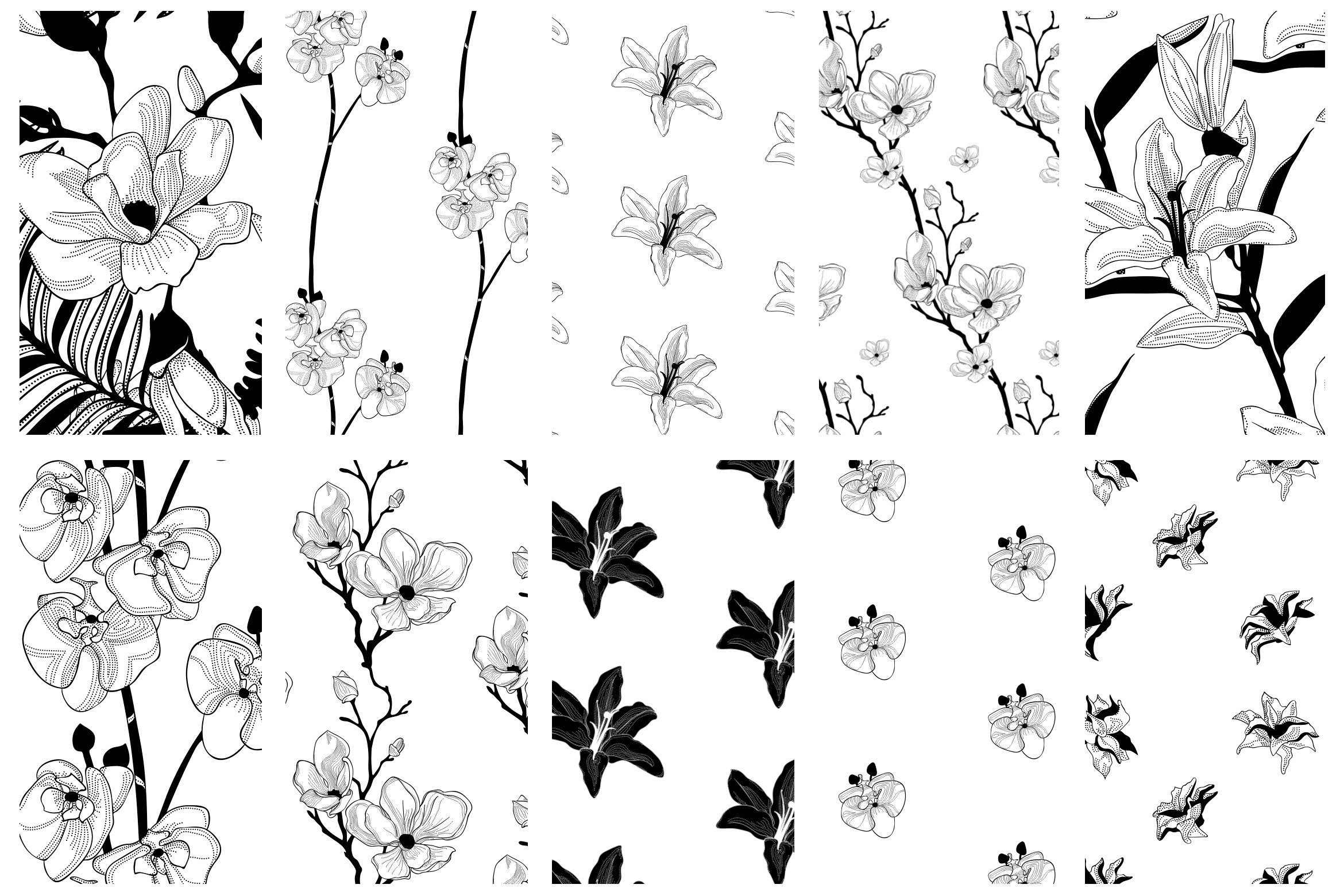 35款优雅花卉植物无缝隙矢量图案素材 35+ Patterns & 8 Instagram Templates_img_2