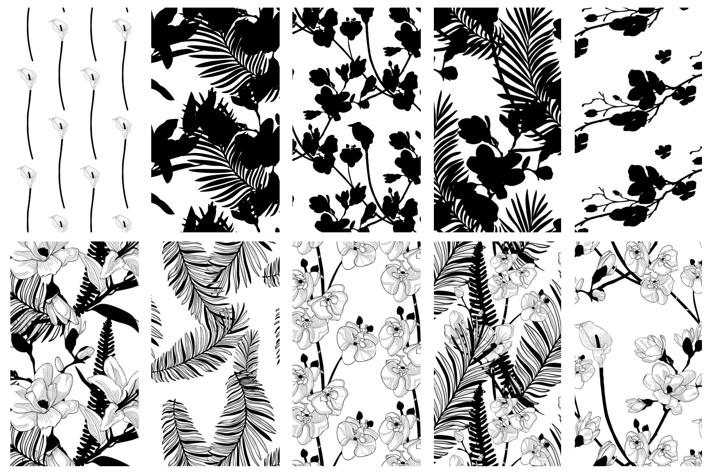 35款优雅花卉植物无缝隙矢量图案素材 35+ Patterns & 8 Instagram Templates_img_2