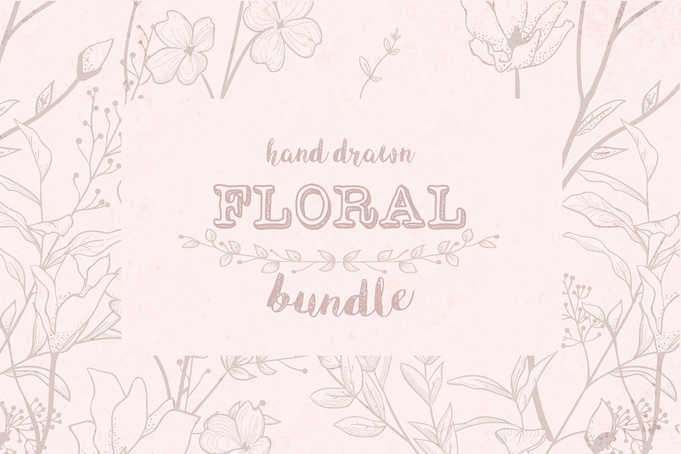 500个花卉花圈水彩元素矢量设计素材 Floral Bundle ~ New Items Added_img_2