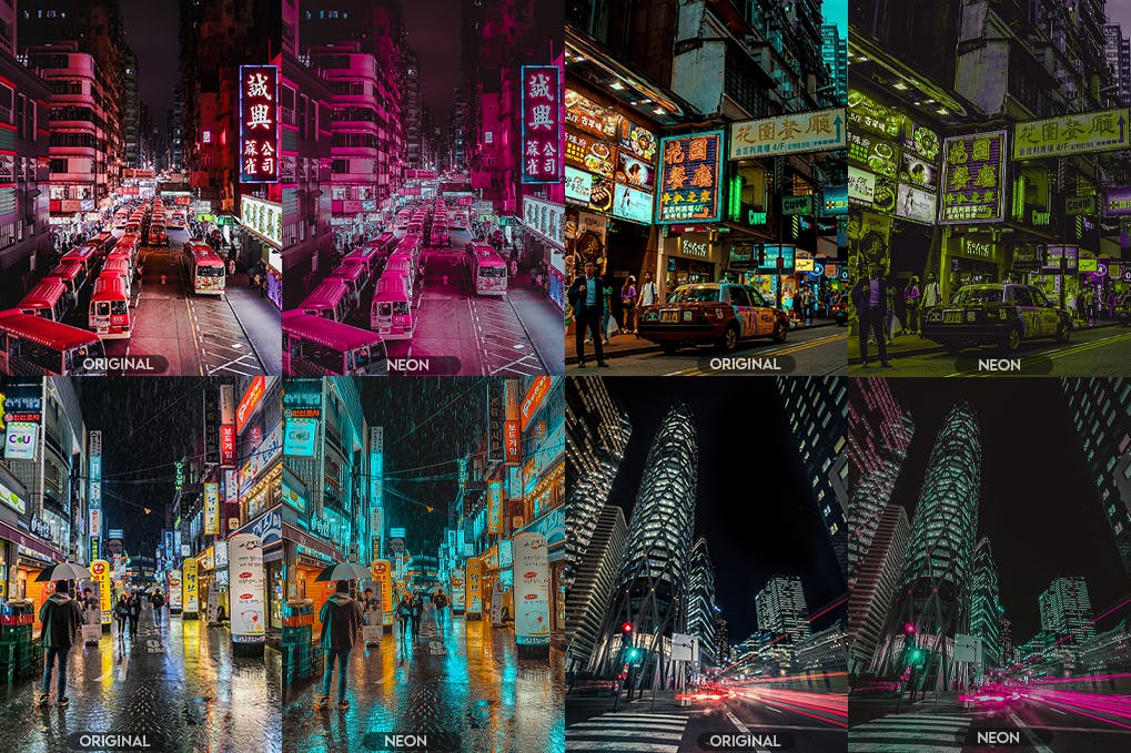 炫酷霓虹灯效果摄影照片处理PS动作 NEON PRO Photoshop Actions_img_2