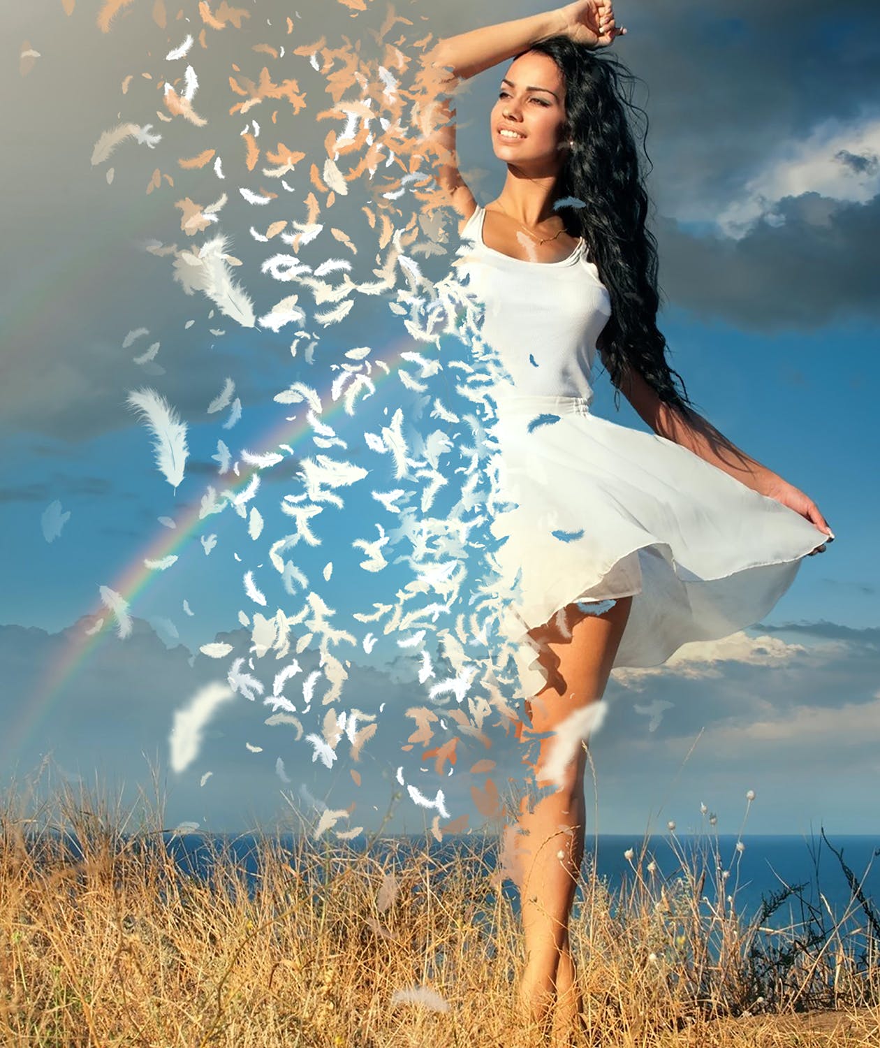 散布羽毛效果照片处理特效PS动作模板 Feathers Photoshop Action_img_2