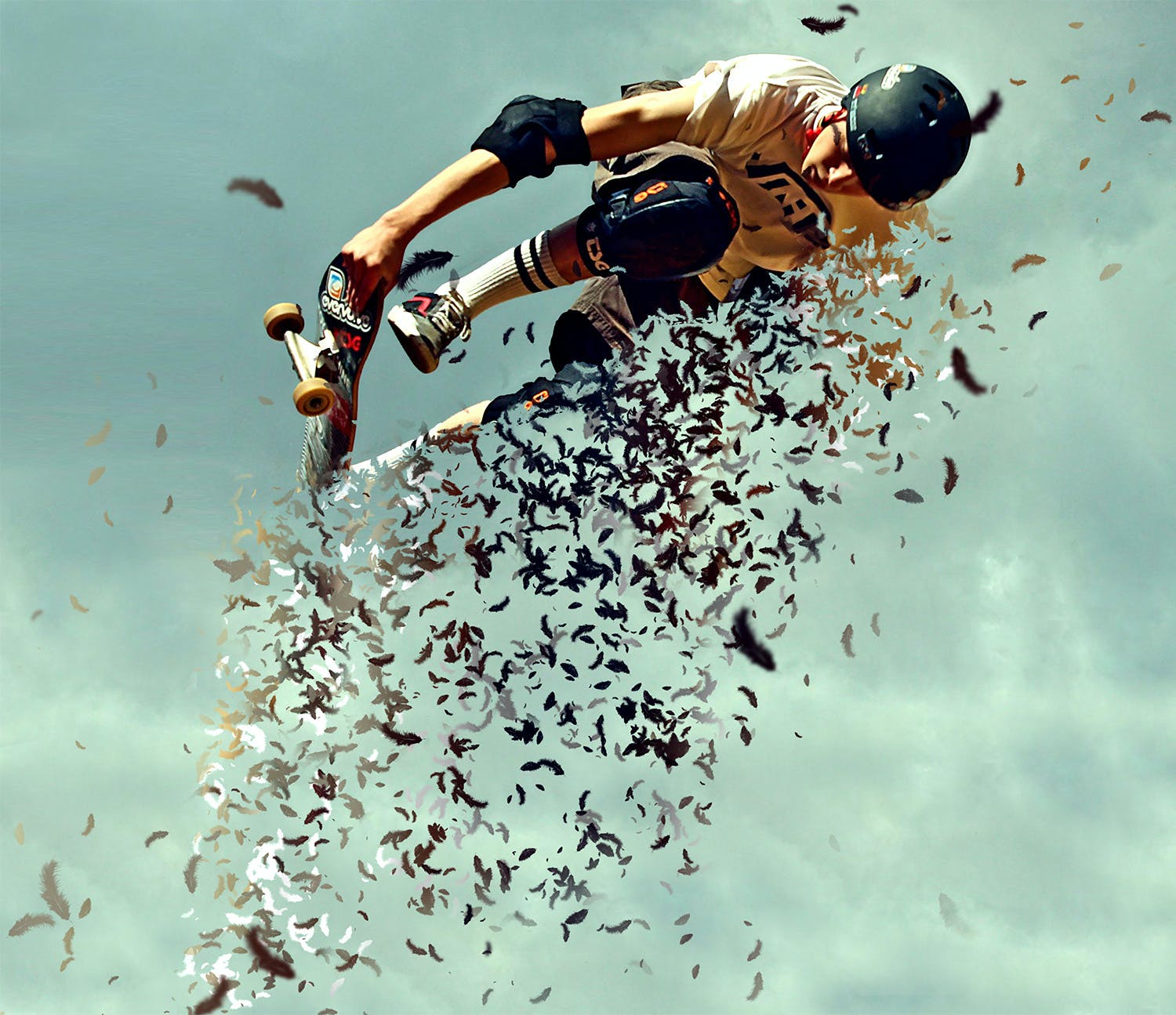 散布羽毛效果照片处理特效PS动作模板 Feathers Photoshop Action_img_2