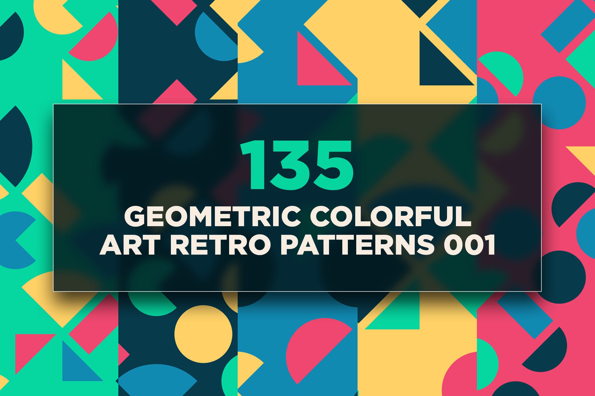 135复古多彩几何艺术图案矢量背景素材 135 Geometric Colorful Art Retro Patterns 001_img_2