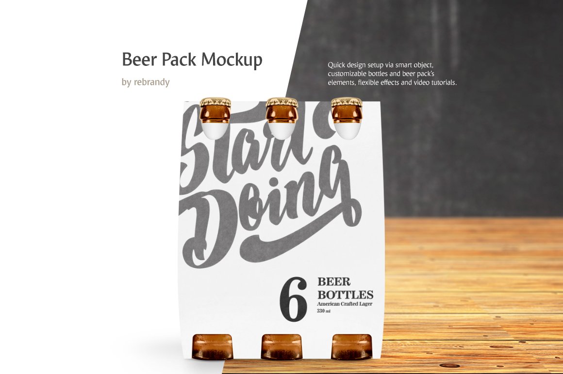 啤酒包装纸盒设计展示样机 Beer Pack Mockup_img_2