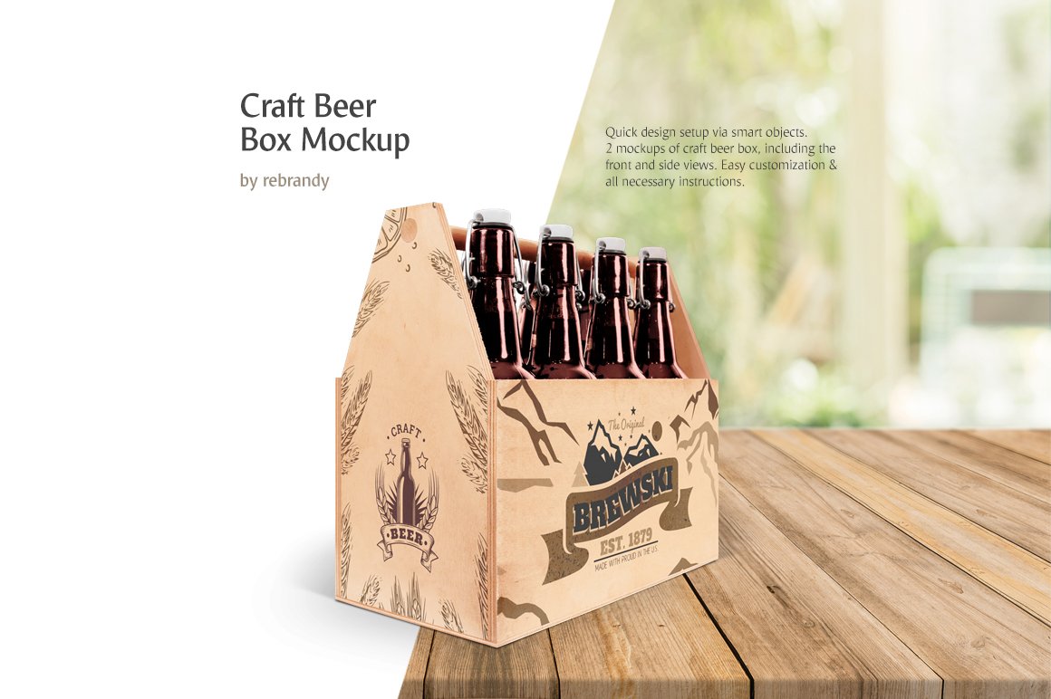 工艺啤酒包装盒设计展示样机模板 Craft Beer Box Mockup_img_2