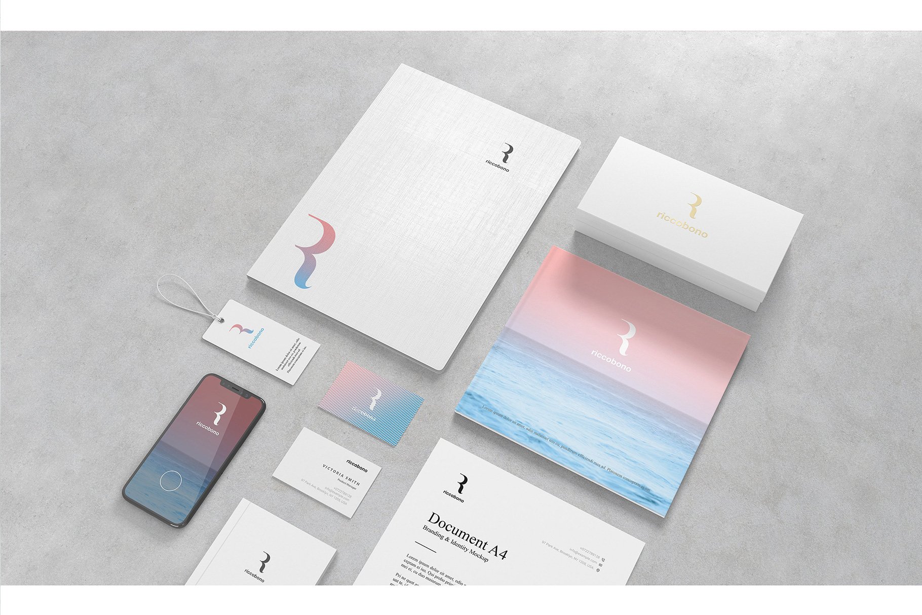 5款品牌VI设计办公用品展示样机 Branding And Stationery Mockup_img_2