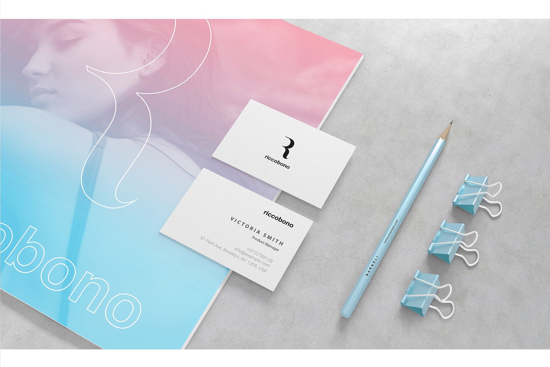 5款品牌VI设计办公用品展示样机 Branding And Stationery Mockup_img_2